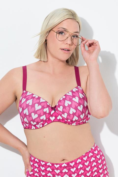 Actual product image Ulla Popken Heart Print Underwire Bra (105 F)