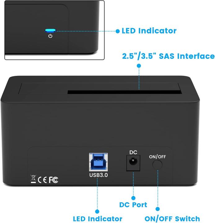 Actual product image Indmem SAS to USB 3.0 Adapter