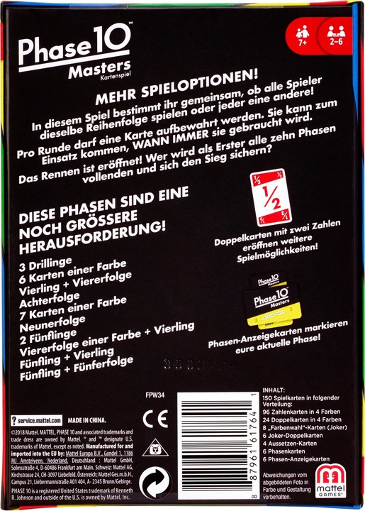 Actual product image Mattel Games Phase 10 Masters (German)