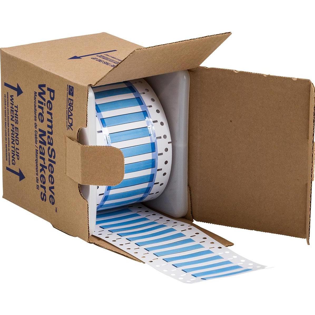 Brady, Etiketten, 3PS-187-2-BL-S, B-342, Permasleeve, wärmeschrumpfd. Polyolefin, Blau, 50,8 x 8,5mm, für Kabe