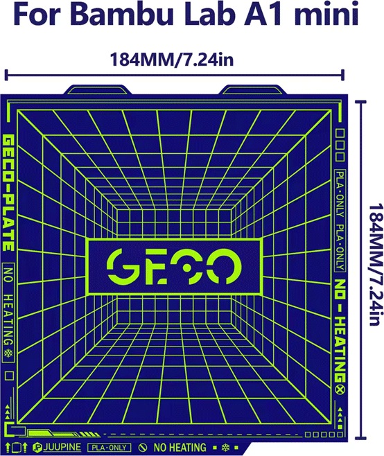 3d-printerstore.ch GECO Buildplate für Bambu Lab A1 Mini (Printing bed)