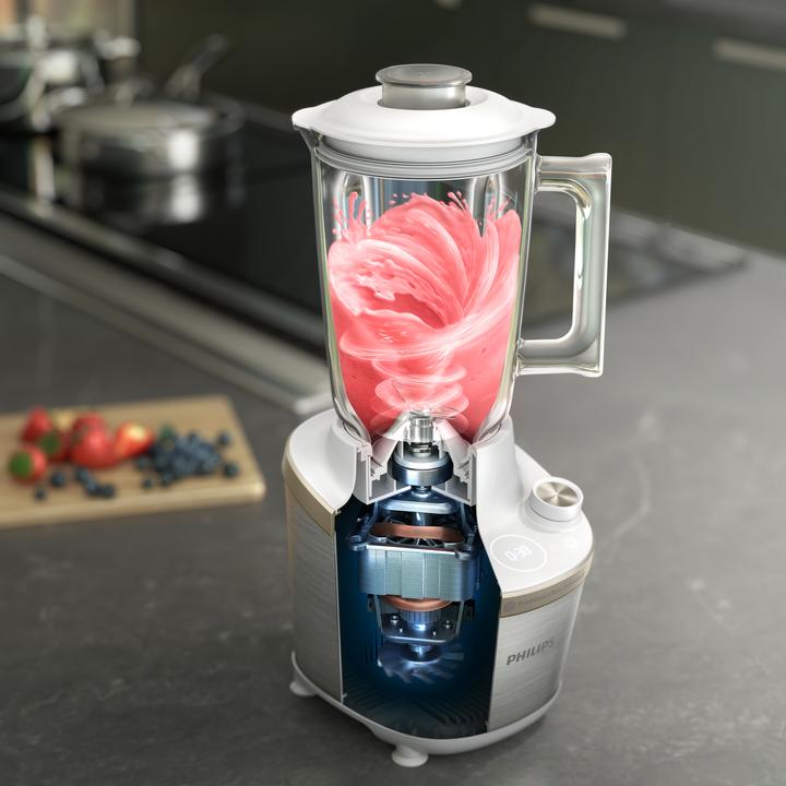 Image du produit Philips HR3760/01 Blender à grande vitesse Atlantic, métal/blanc (1500 W)