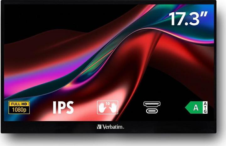 Actual product image Verbatim PMT-15 4K Portable Touchscreen Monitor 15.6" 4K Ultra HD Metal Housing (3840 x 2160 Pixels, 15.60")