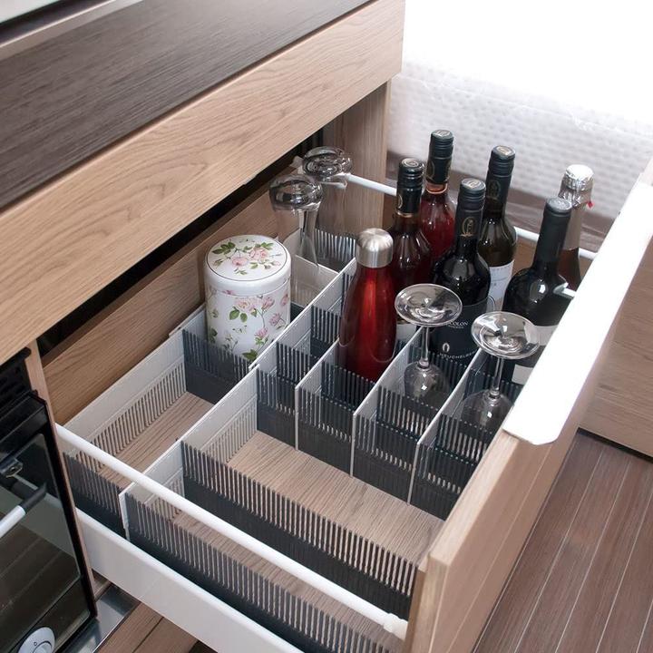 Actual product image Purvario Storage strips 100 MAXXI 8-piece, light gray/anthracite