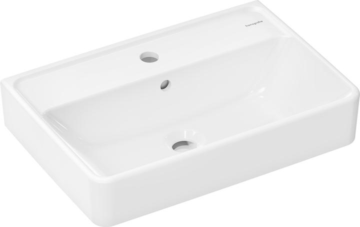 Actual product image hansgrohe Xanuia Q Compact washbasin, 1 tap hole, with overflow, 550x370mm, white (370 mm, 550 mm)
