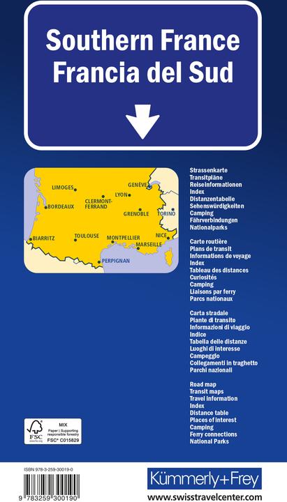 Produktbild Kümmerly+Frey Strassenkarte Frankreich Süd 1:600.000