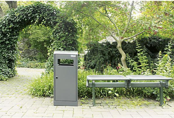Actual product image Waste collector with ashtray, capacity 40 l, charcoal. (40 l)