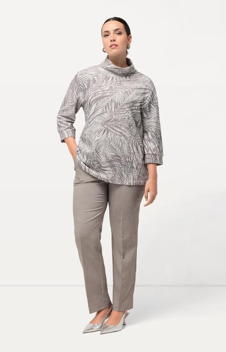 Immagine prodotto Ulla Popken Pantaloni modello Sophie con mélange, nervature, cintura comoda e taglio della gamba aderente (48)