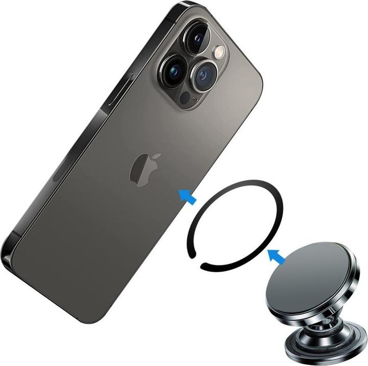 Image du produit Tech-Protect MagSafe MetalPlate Ring Universal Magnetic - Black/Silver (2 pcs)