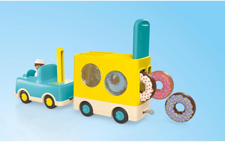Produktbild Playmobil Verrückter Donut Truck mit Stapel- und Sortierfunktion (71702, Playmobil Junior)