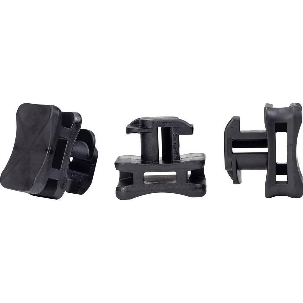 HellermannTyton, Kabelbinder, ACFM7W10PT5.3 Kabelbindersockel Profilschiene 151-03246 schlagzäh Schwarz 25 St. (Befestig...