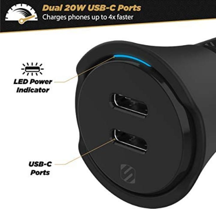 Actual product image Scosche 40W Dual Port Car Charger