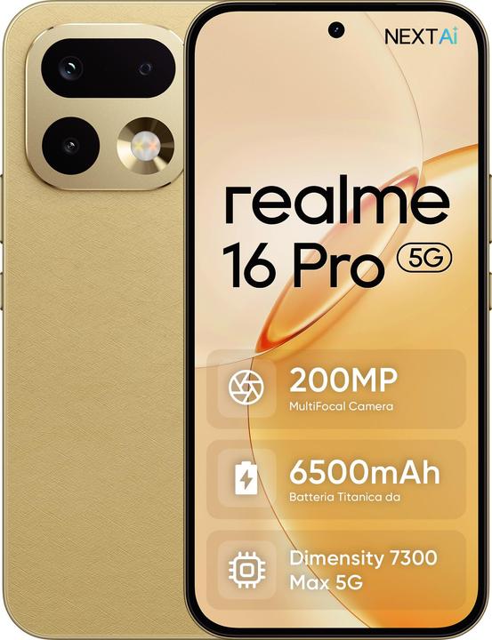 realme 16 PRO 8+256GB DS 5G MASTER GOLD OEM (256 GB, Master Gold, 6.80", Dual SIM, 5G)