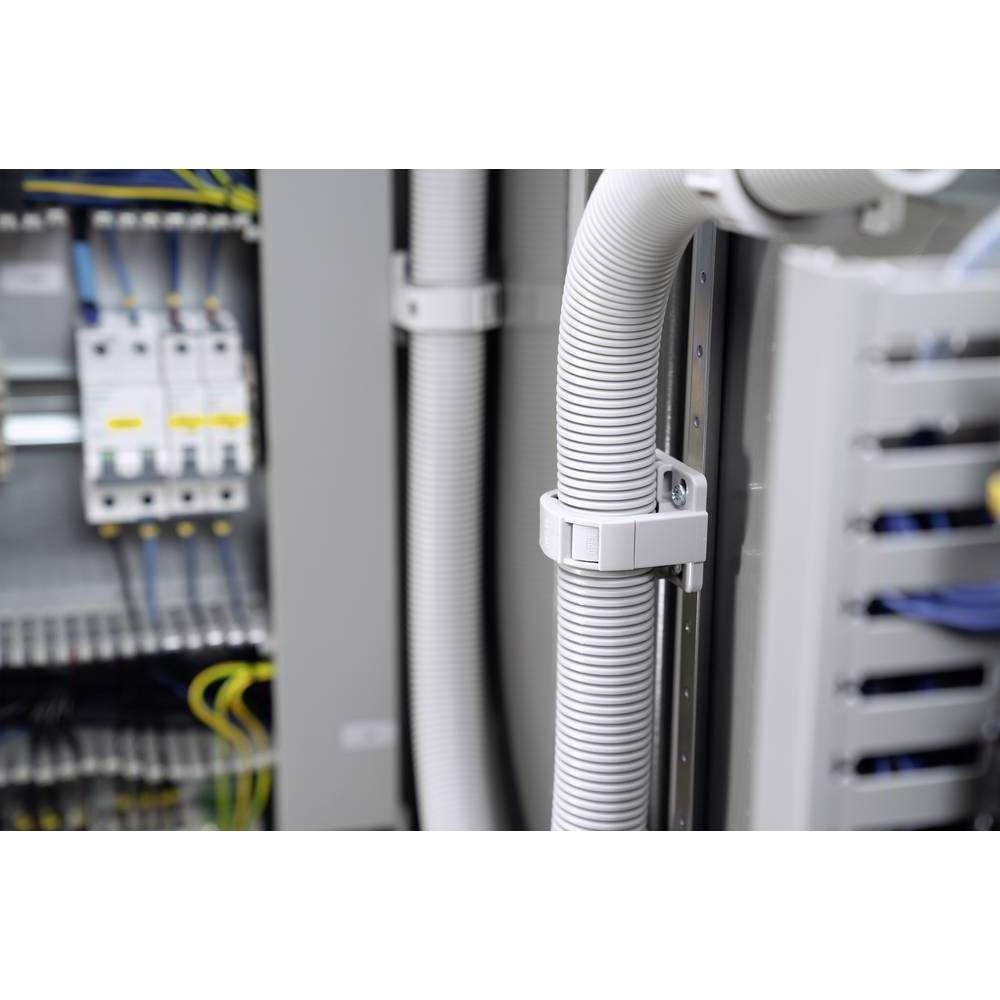 Thumbnail - HellermannTyton, Kabelschutz + Kabelführung, Schlauchhalter Schraubbarer IWS Wellrohrhalter für Wellrohre, NW 17 (Kabeld...