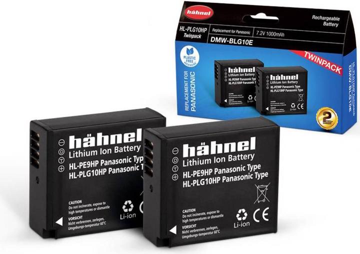Actual product image Hähnel HL-PLG10, 2 camera battery replaces original battery DMW-BLG10E 7.2 V 1000 mAh (Camera battery)