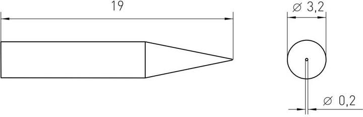 Actual product image Weller Erem Soldering tip RT Micro, conical 0,2mm, MIL SPEC (Soldering tip)