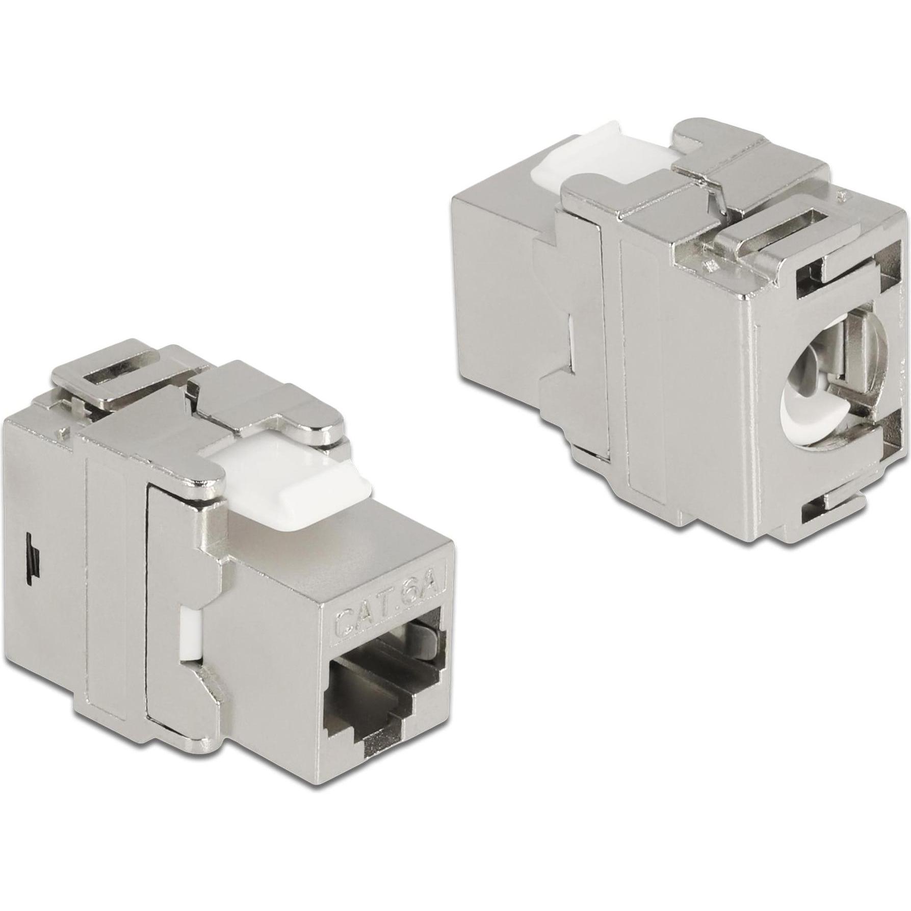 Delock Keystone Modul RJ45 Buchse zu LSA Cat.6A 180° werkzeugfrei Metall (Keystone Modul), Netzwerk Zubehör