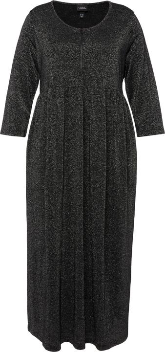 Image du produit Ulla Popken Robe midi en jersey à col rond et manches courtes, effet métallisé (50, 52)