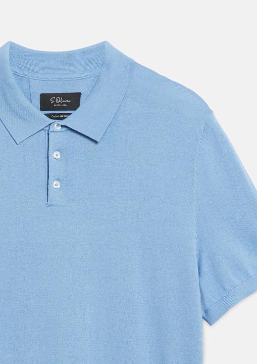 Produktbild s.Oliver Weiches Strick-Poloshirt aus Baumwoll-Seidenmix (M)