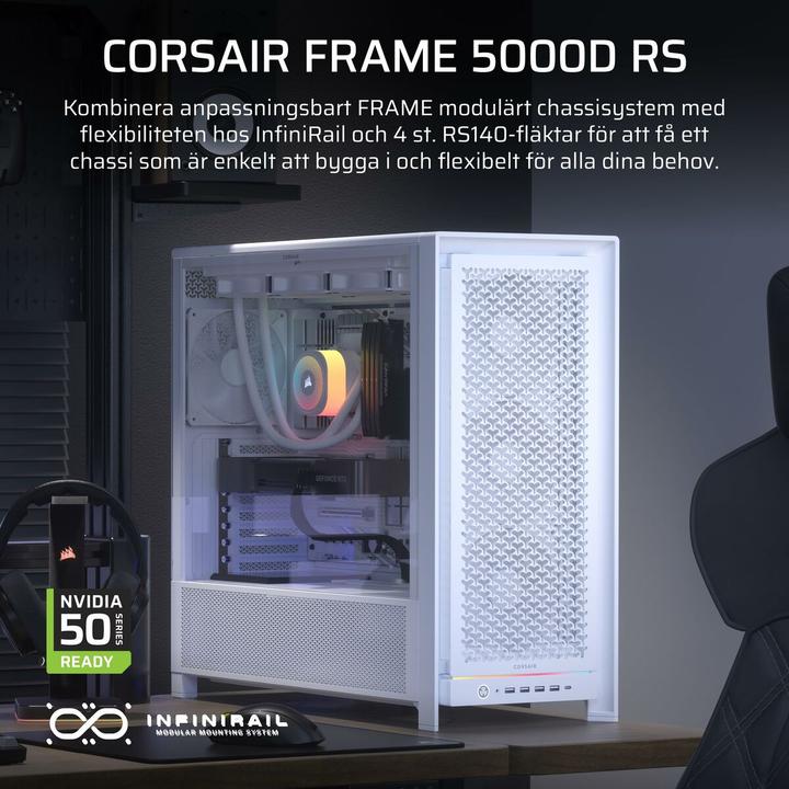 Actual product image Corsair FRAME 5000D RS WHITE MID CASE (Mini-ITX, ATX, mATX, E-ATX)