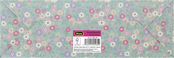 Produktbild Idena Geschenktasche Blumen Kraftpapier 140g/m² grün 25x34,5x8,5cm