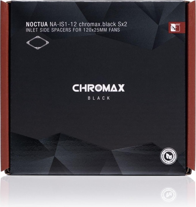 Produktbild Noctua NA-IS1-12 chromax.black Abstandhalter für 120-mm-Lüfter - 2er Set