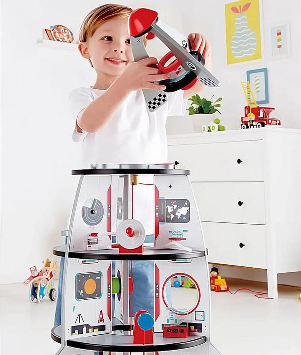 Actual product image Hape four-stage rocket