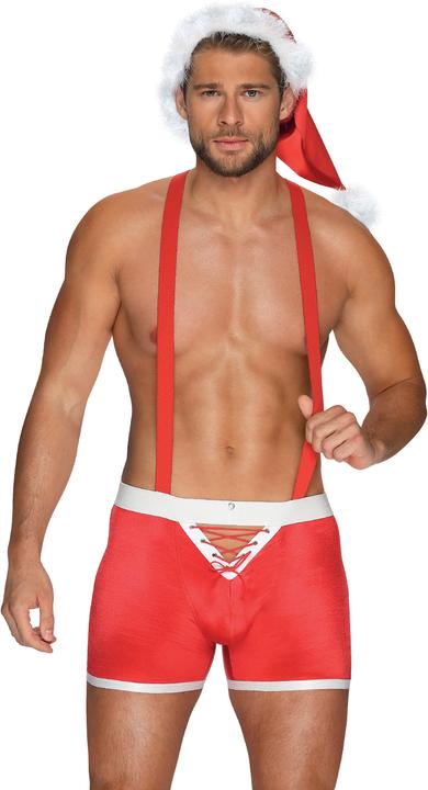 Obsessive Mister Claus Boxershorts mit Hosenträger und Mütze