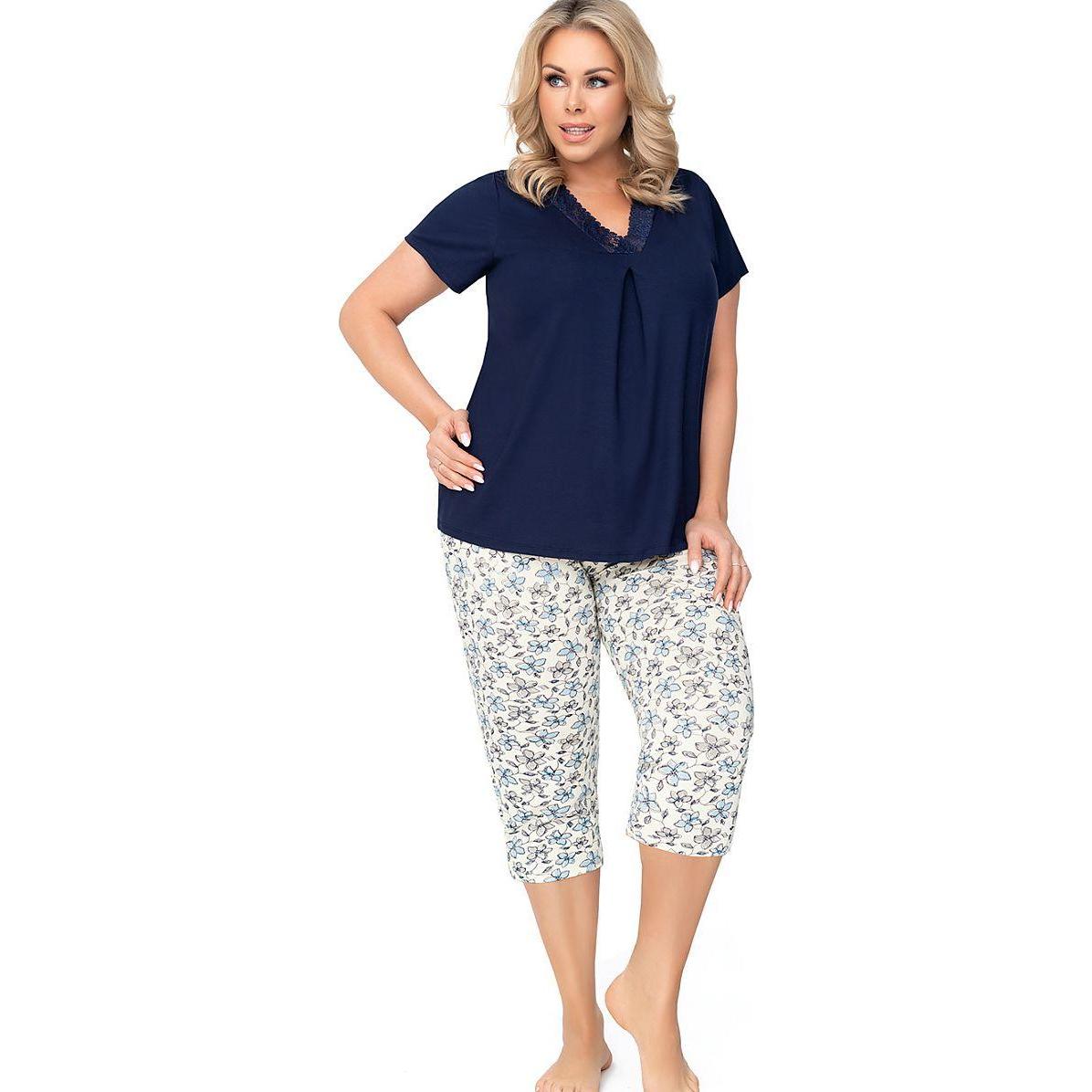 Donna, Damen, Pyjama, Pyjama, Blau, (52)