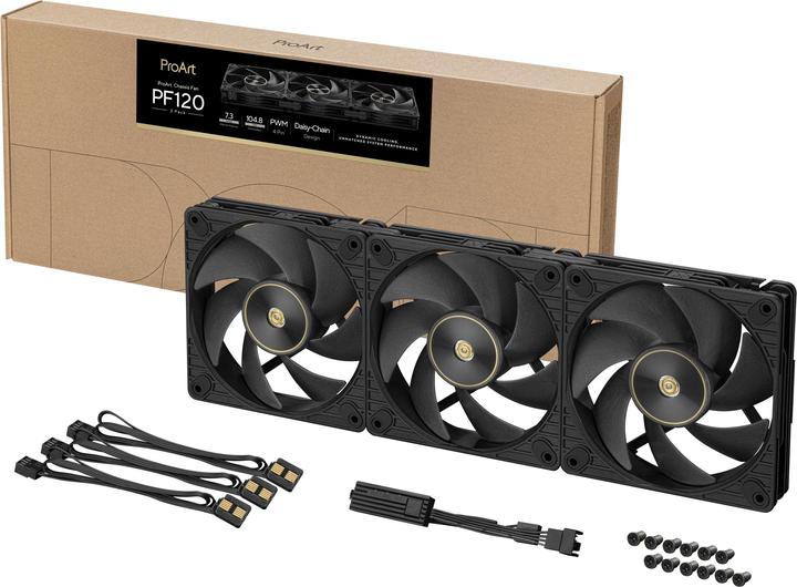 Produktbild ASUS LÜFTER PROART PF120 FAN PWM BLACK 3IN1 (120 mm, 3x)
