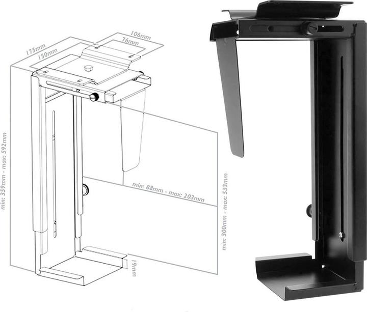 Actual product image Techly Mounting kit (CPU mount) (adjustable) (Various)