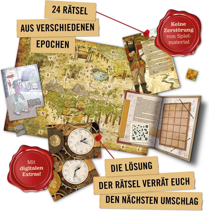 Produktbild Hidden Games Professor Charlies Reise durch die Zeit - Escapespiel (Deutsch, 1 - 6 Spieler)