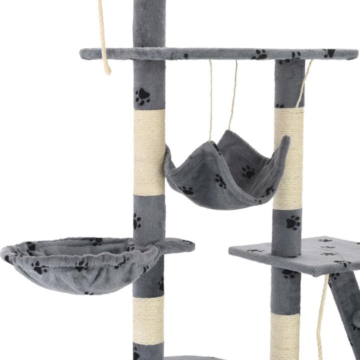 Actual product image vidaXL Kratzbaum (250 cm, Grey with paw pattern)