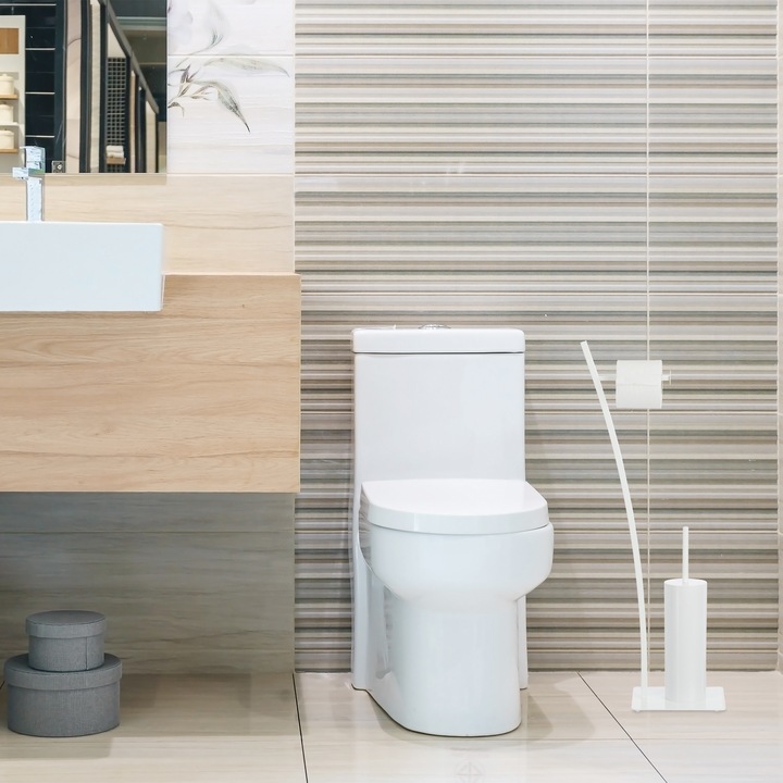 Immagine prodotto Relaxdays Set di Accessori per WC, Piantana con Portarotolo