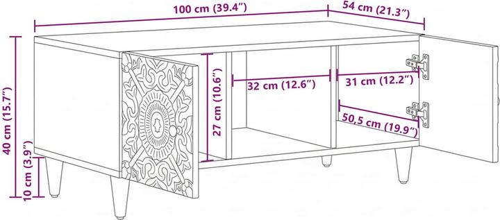 Image du produit vidaXL Couchtisch (100 x 54 x 40 cm)