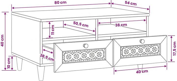 Image du produit vidaXL Couchtisch (80 x 54 x 40 cm)