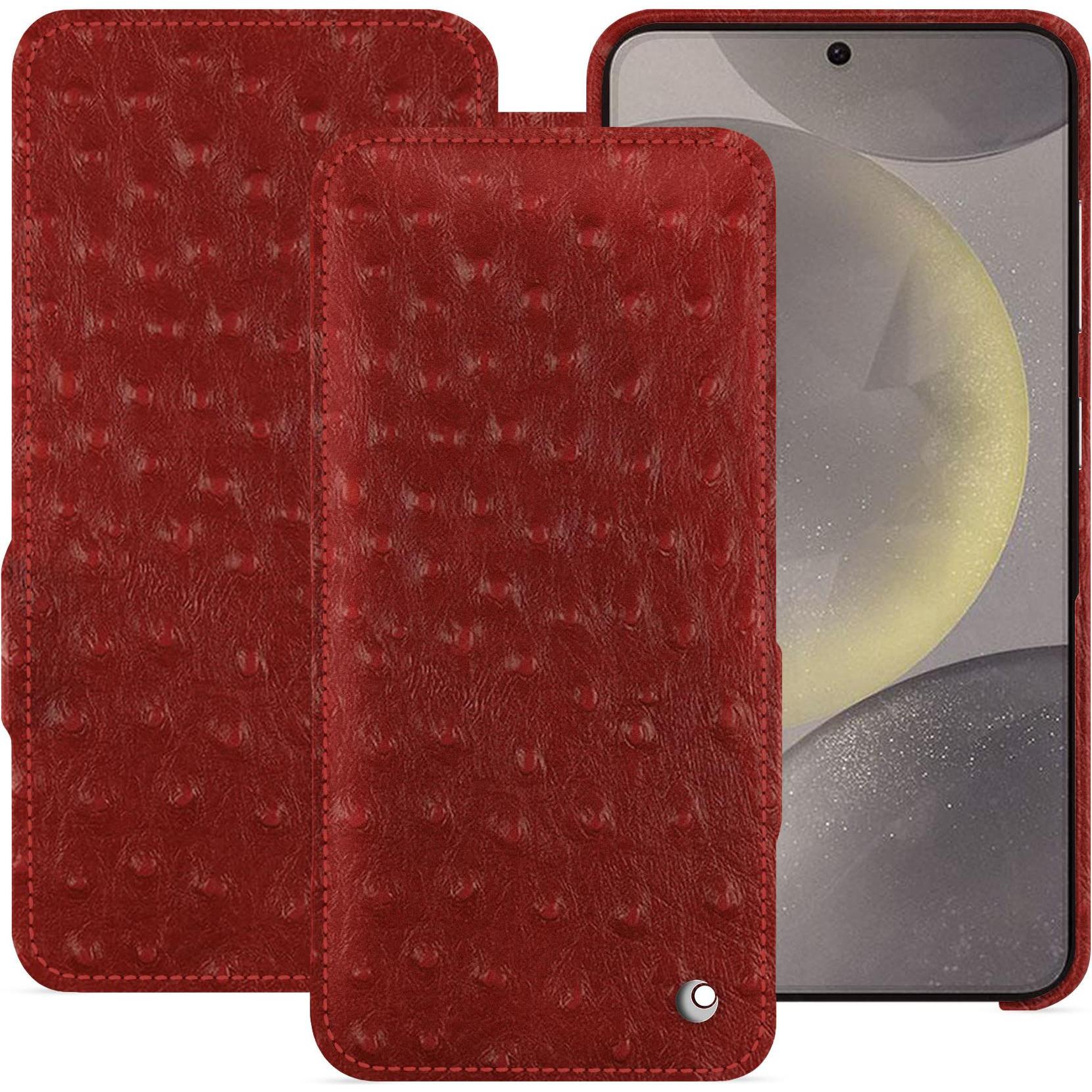 Noreve Lederschutzhülle horizontal (Samsung Galaxy S24), Smartphone Hülle, Rot