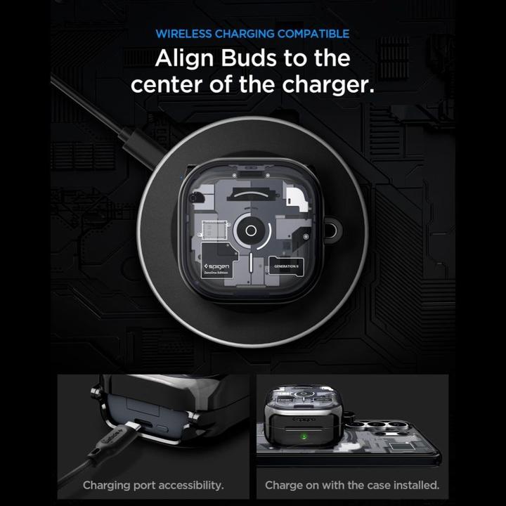 Actual product image Spigen - Ultra Hybrid Zero One (ACS11201) - Samsung Galaxy Buds 4 / Buds 4 Pro - Black