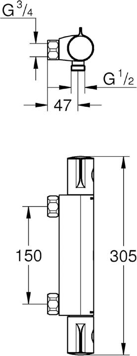 Produktbild Grohe Grohtherm 800 Thermostat-Brausebatterie
