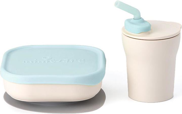 Actual product image Miniware Sip & Snack Tableware Set, Vanilla/Aqua