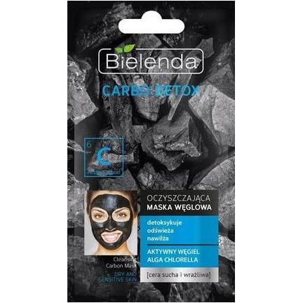 Bielenda Carbone Maschera Viso, Maschera Al Detergente Carbo Detox Per Pelli Secche E Sensibili 8G