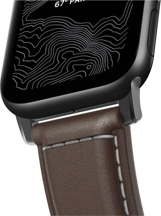 Productafbeelding Nomad Traditional Strap Leather Brown Connector Black 40/38 mm (40 mm, Leer)