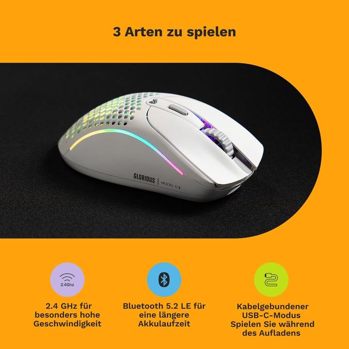 Actual product image Glorious PC Gaming Race Glorious Model D 2 Wireless Gaming Mouse - white (Wireless)