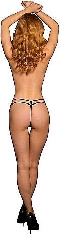 Actual product image Le Désir Ella - Elastic Mesh Thong with Sliders and Golden Details - OS (One size)