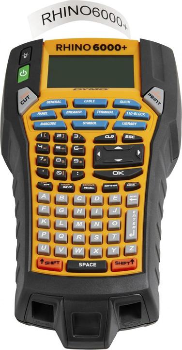 Actual product image Dymo Rhino 24mm black on yellow vinyl (2.40 cm, Yellow)