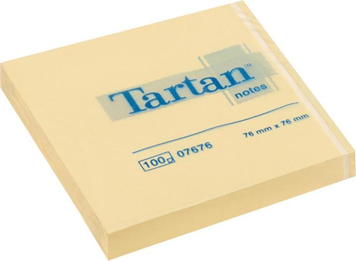 Actual product image Tartan Sticky notes, 76 x 76 mm, 63 gsm, yellow, 100 sheets (76 x 76 mm)