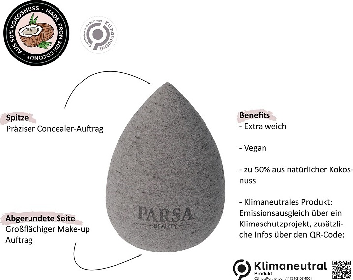 Produktbild Parsa Beauty Parsa Nature Love Make-up Ei Kokosnuss, grau