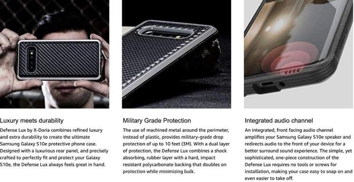Produktbild Xdoria Defense Lux For Samsung Galaxy S10e - Black Carbon Fiber (Samsung Galaxy S10e)