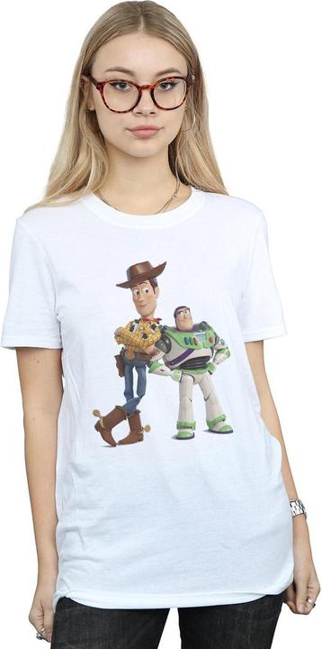 Actual product image Disney Womens/Ladies Toy Story Buzz And Woody Standing Cotton Boyfriend T-Shirt (XXL)