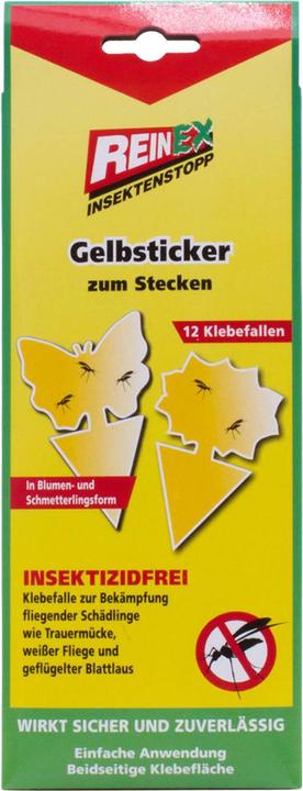 Produktbild Reinex Insektenstopp Gelb-Sticker, 24er: Effektive Fliegenfalle für Zimmerpflanzen
